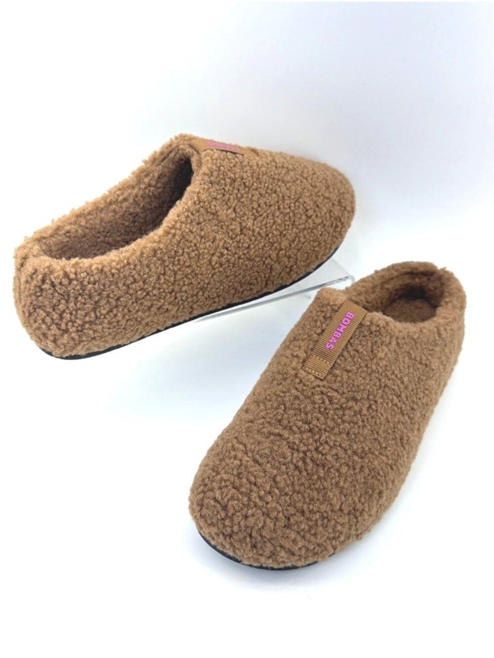 Bombas Womens Brown Fuzzy Sunday Slippers Size 9